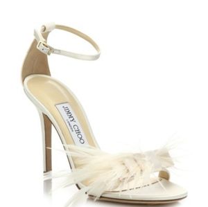 Jimmy choo ostrich vivien feather bow sandal